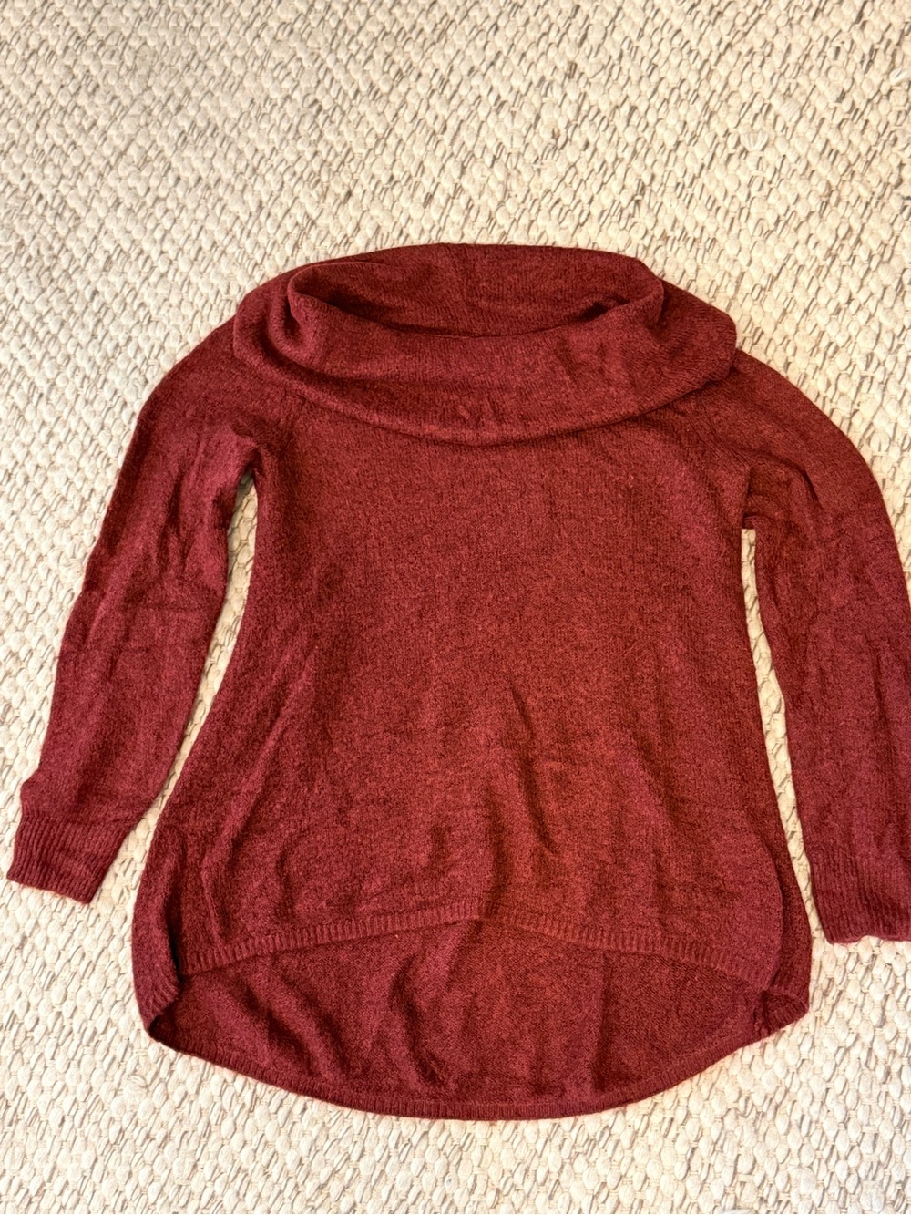 Mossimo Women’s XXL Burgundy Cowl Neck Sweater High Low Hem